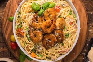 Spicy Shrimp and Chicken Pasta